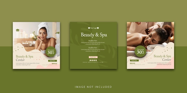 beauty instagram post and web banner design template