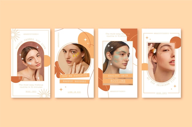 Vector beauty instagram stories collection