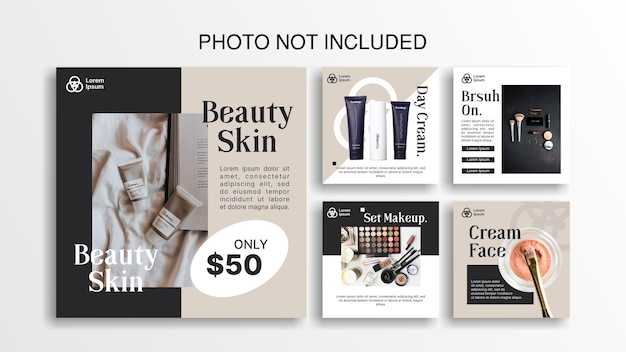 Vector beauty instagram template pack