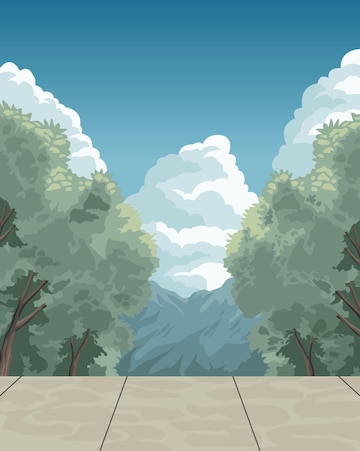 Premium Vector | Beauty landscape anime with park