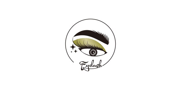 Beauty lash logo with creative design premium vector