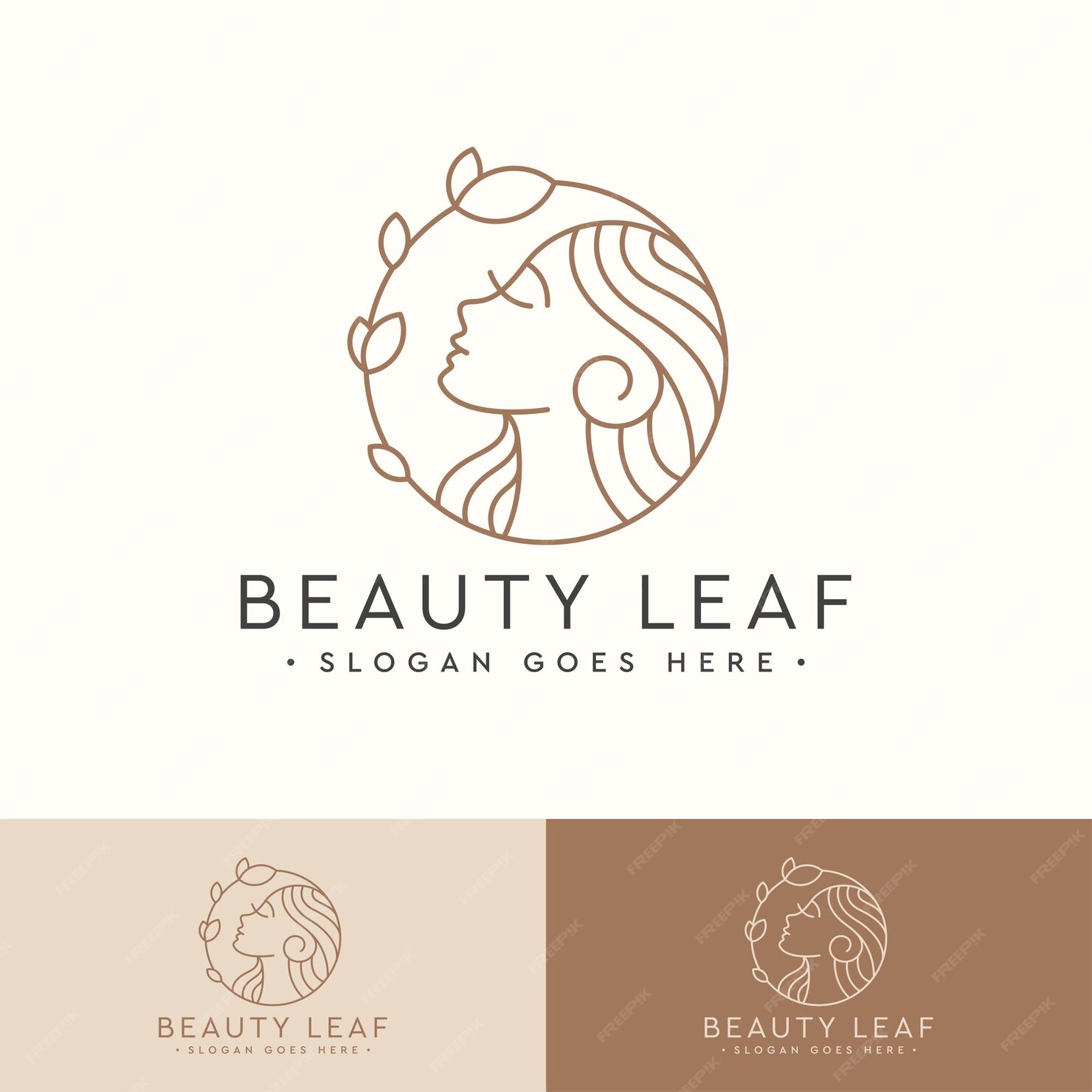 Premium Vector | Beauty leaf feminine woman face logo