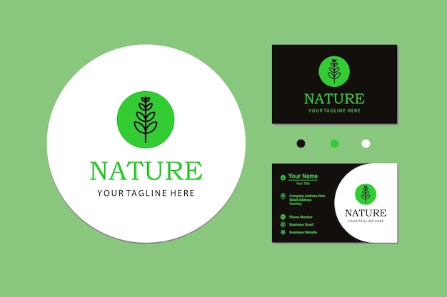 Foglia di bellezza isolata con cerchio verde e lettera natura icona logo design ispirazione vettoriale