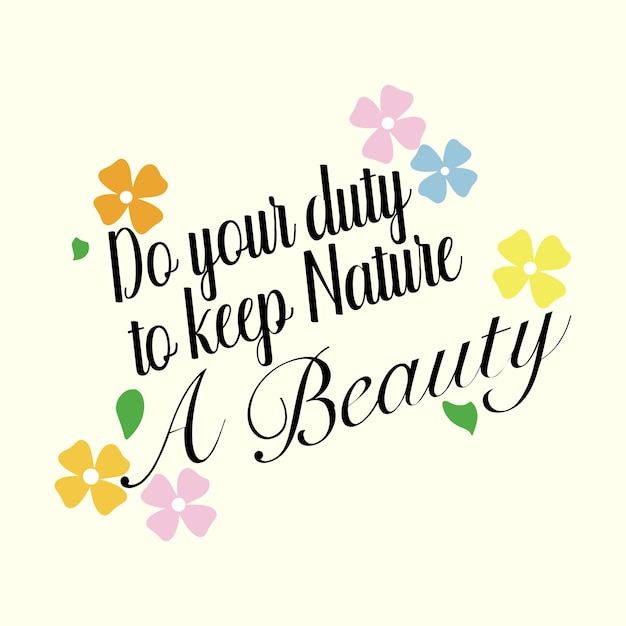 beauty letter design quote