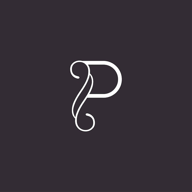 BEAUTY LOGO ART LUXURY HIGH QUALITY LETTER P