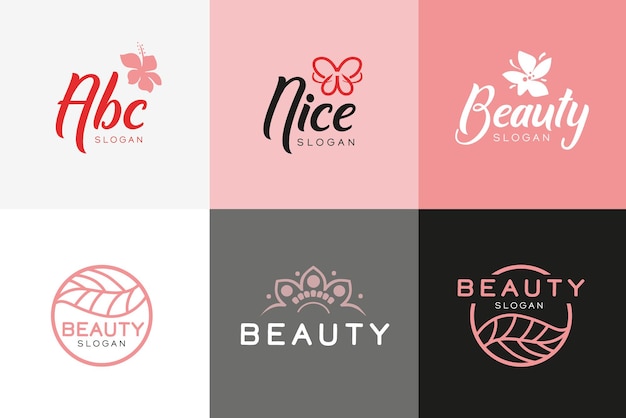 Beauty logo collectie set