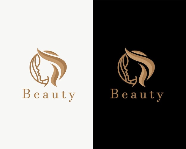 Логотип красоты креативная женская мода логотип дизайн концепция эмблема салон прическа элегантный дизайн