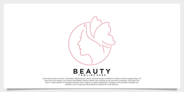 Дизайн логотипа красоты для салона красоты с уникальной концепцией премиум-вектора