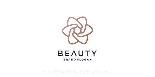 Дизайн логотипа красоты с минималистичной концепцией линий Premium Vector часть 3