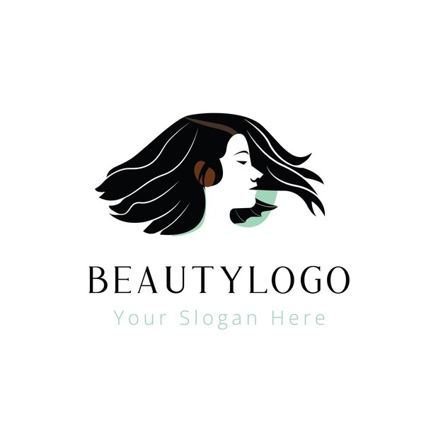 Beauty logo dsign voor modemerk met meisjeskapsel