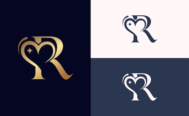 beauty logo ontwerp love spa massage letter R