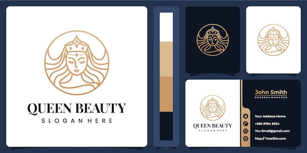 Vector beauty logo template with business card