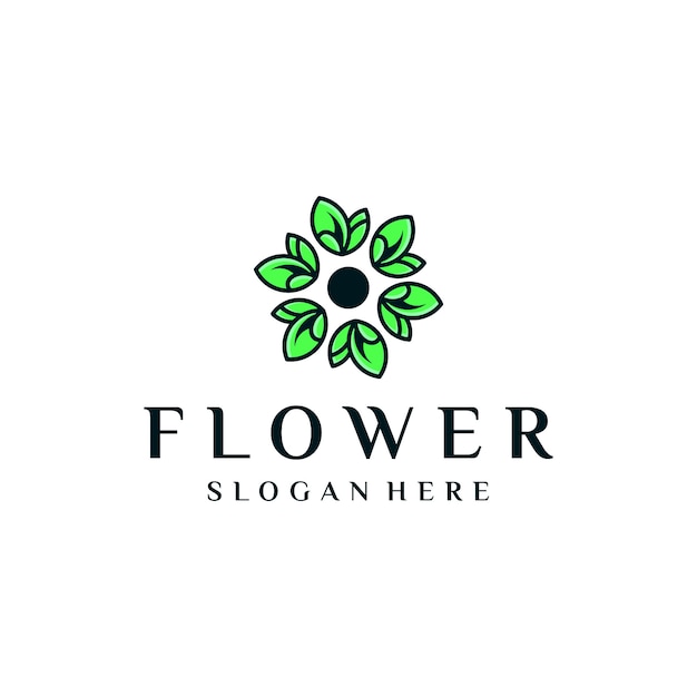 Beauty logo with a flower