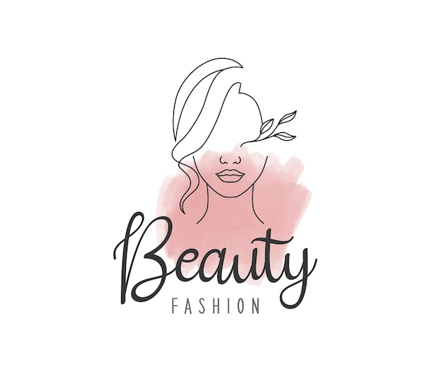 Beauty logo with line art style a
