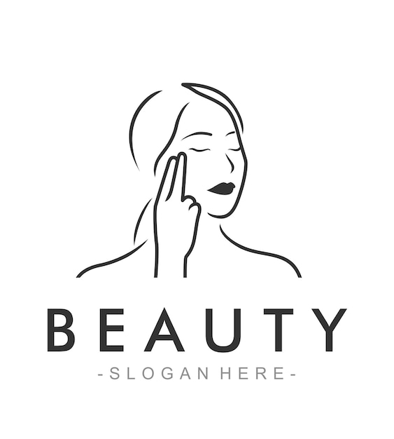 Beauty logo with line art style