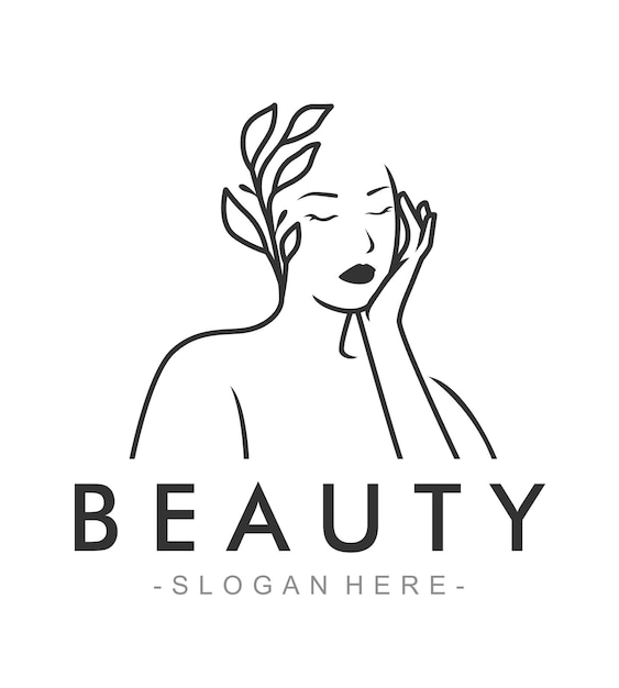 Beauty logo with line art style