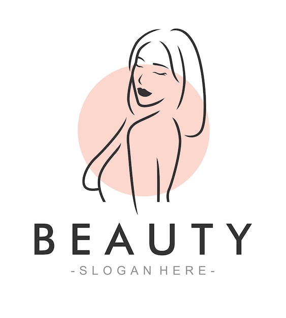 Beauty logo with line art style