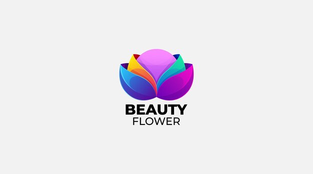 Vector beauty lotus gradient flower logo design vector icon template