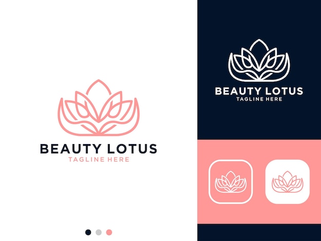 Design del logo della linea di loto di bellezza