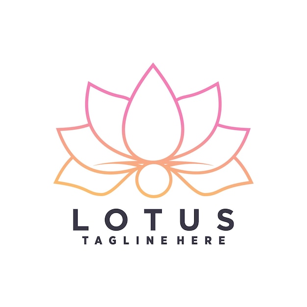 창의적인 스타일로 아름다움 로토스 로고 디자인