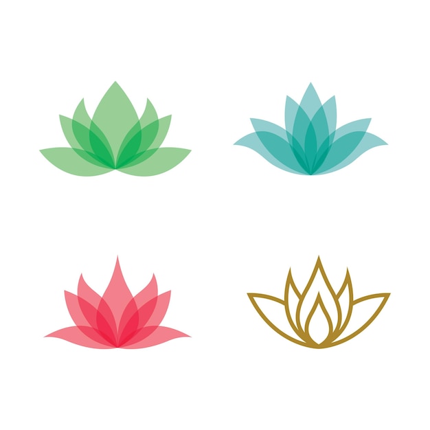 Progettazione dell'illustrazione delle immagini del logo del loto di bellezza