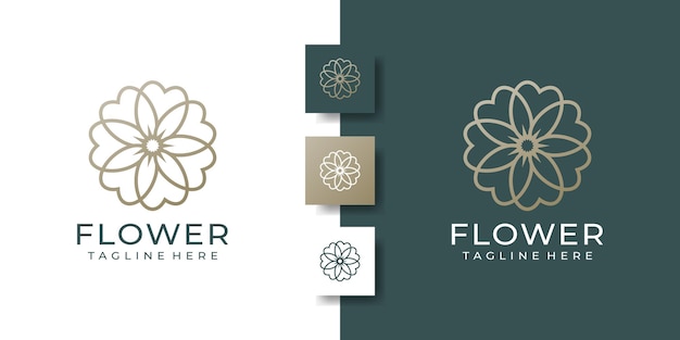 Beauty luxury minimalist flower elegance floral logo template