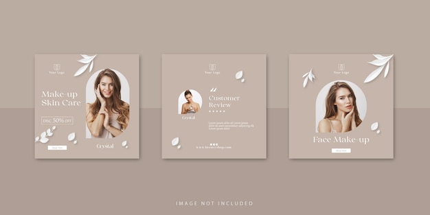 beauty make-up  cosmetics social media instagram post template