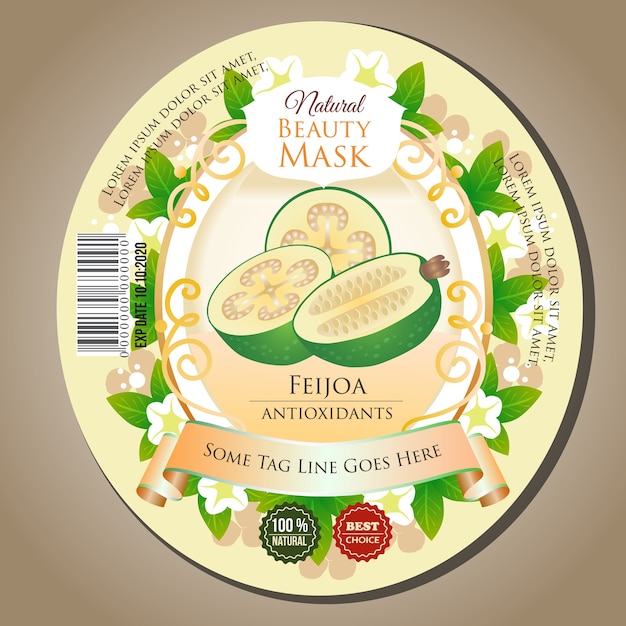 beauty mask feijoa label sticker