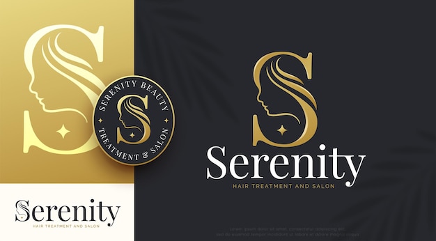 Beauty monogram letter s vrouw silhouet logo ontwerp