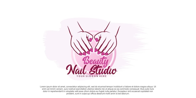 Beauty nail studio logo design for manicure and pedicure with creative concept Premium Vector part 1