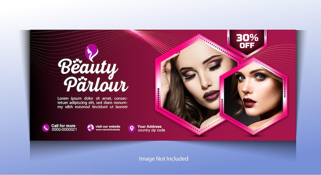 beauty parlor banner design template