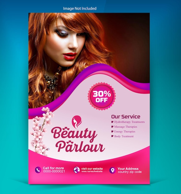 beauty parlor flyer design template