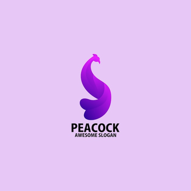 Beauty peacock logo design gradient color