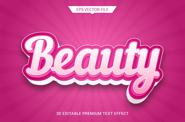 Beauty pink 3d editable text style effect