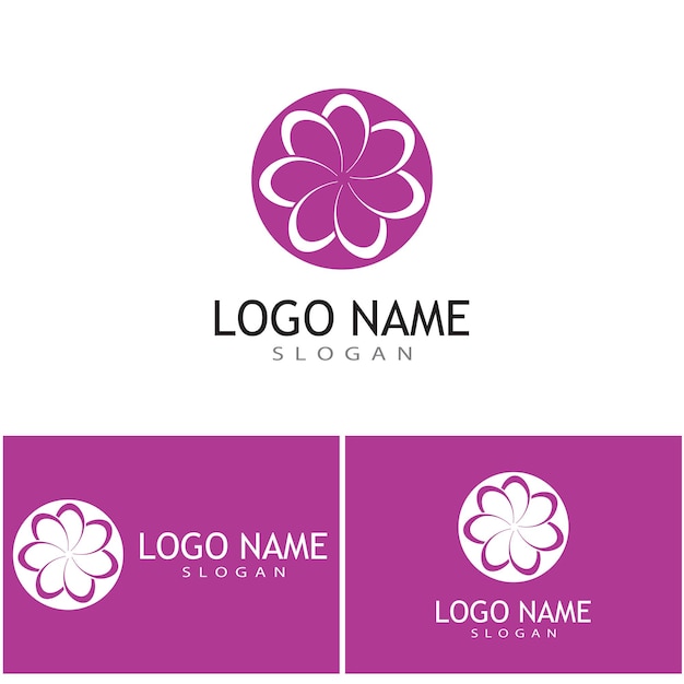 Beauty plumeria icon flowers design illustration Template