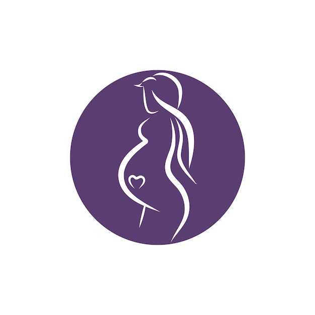 Beauty pregnant women vector icon template