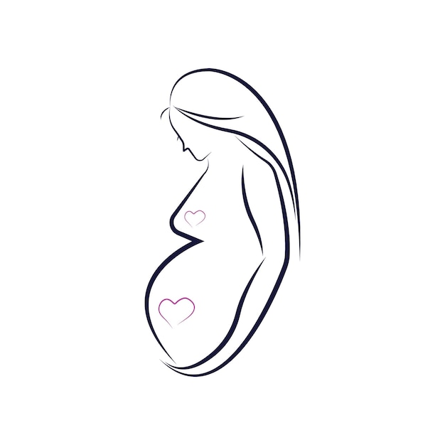 Beauty pregnant women vector icon template