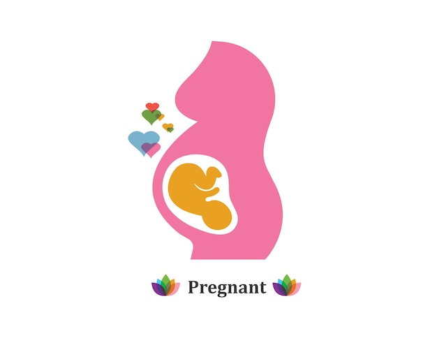 Beauty pregnant women vector icon template