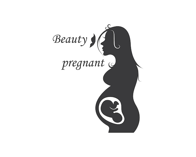 Beauty pregnant women vector icon