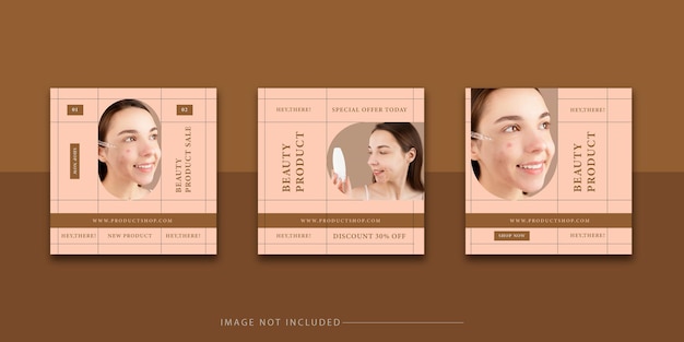 Vector beauty product sale promotion social media post design template