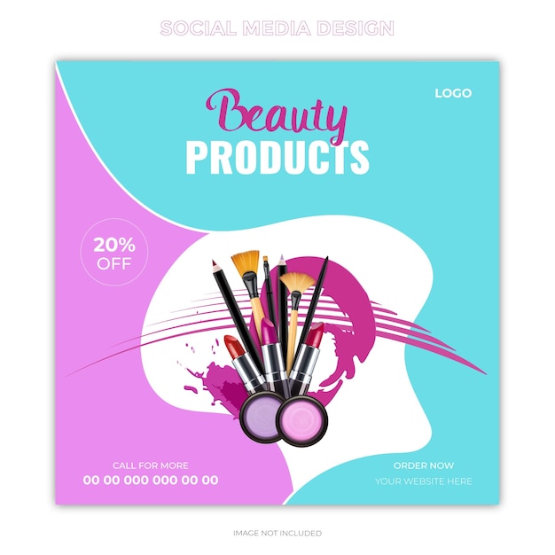 Vector beauty products banner template