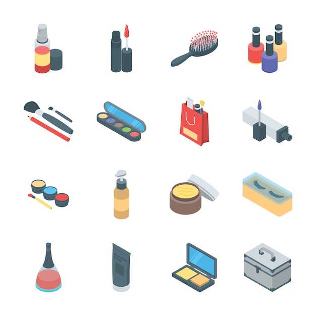 Vector beauty products and cosmetics icons
