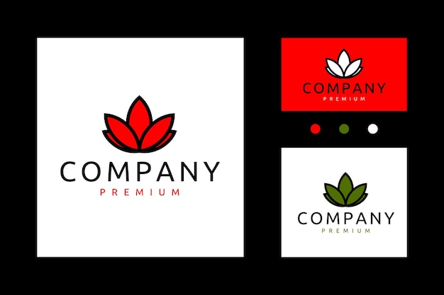 Beauty Red Flower Icon Logo Vector Design Inspiration for Spa Salon and Yoga Club