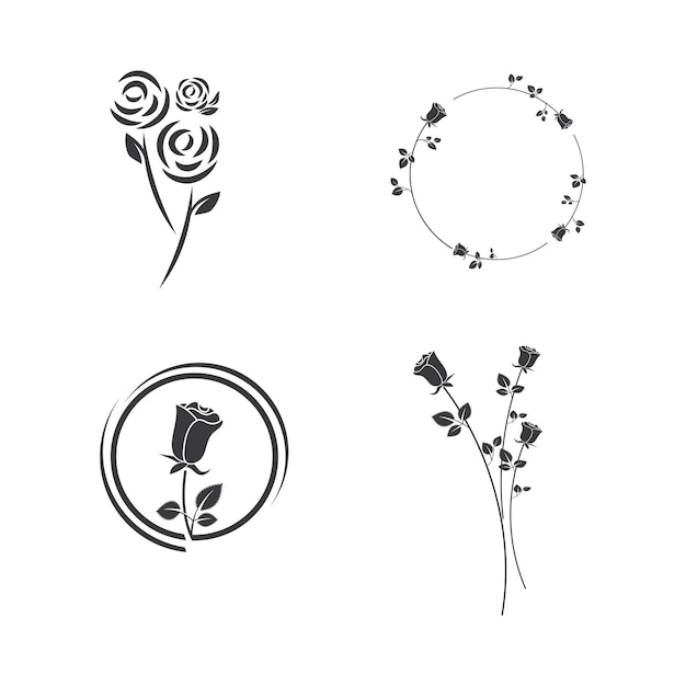 Beauty rose flower vector icon