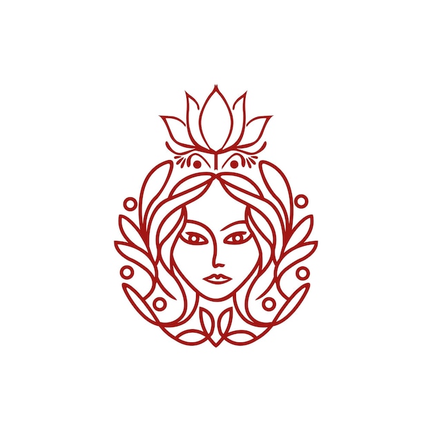 Beauty rose logo design for salon