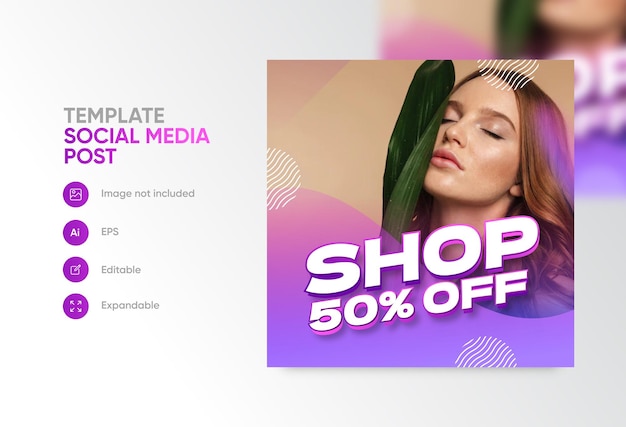 Beauty sale offer social media post template