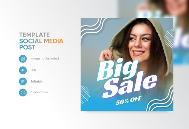 Beauty sale offer social media post template