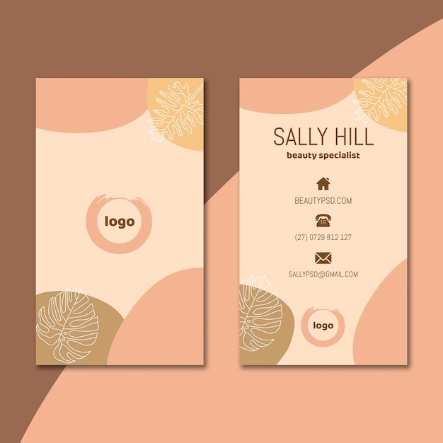 Beauty salon business card template set