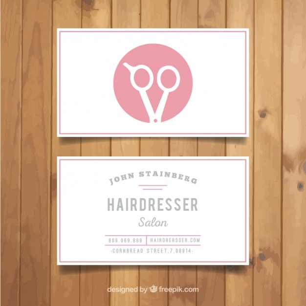 Vector beauty salon card with scissors logo