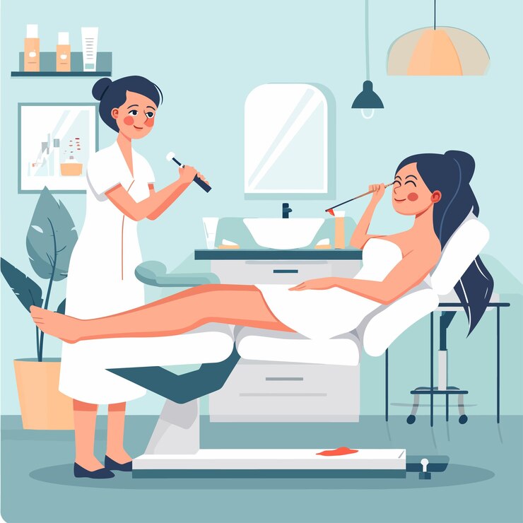 Vector beauty_salon_flat_color_vector_illustration